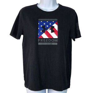 Under Armour Youth Freedom Flag T-Shirt Loose Fit Black Size YLG